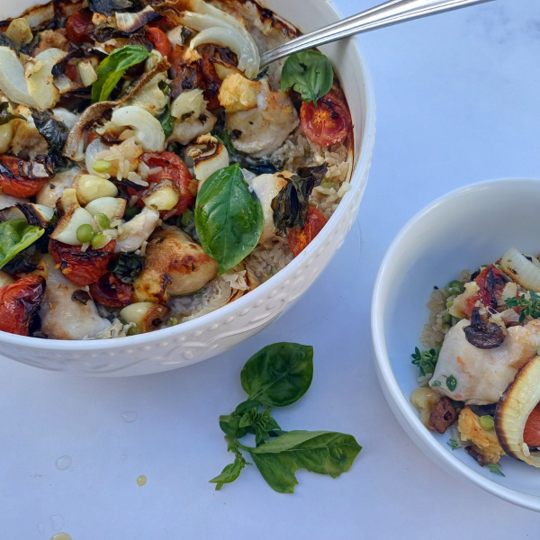 Brown Rice Salad with Grilled Peaches