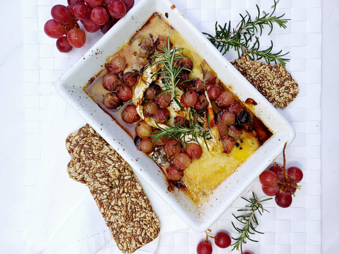 Baked Brie with Roasted Grapes and Rosemary