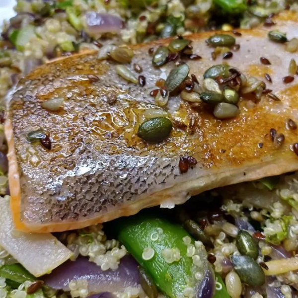 Trout with a Quinoa Medley