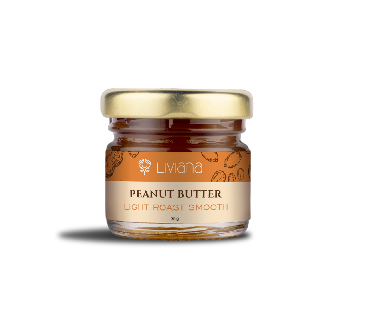 Small jar of Light Roast Smooth peanut butter